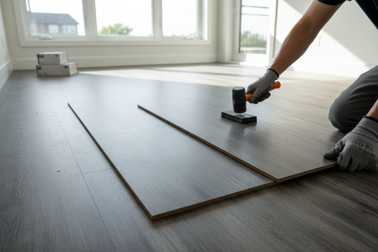 floating floor color grey installing it in a house