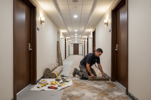 in a condominium hall